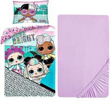 LOL Surprise Bright set Letto Singolo Copripiumino Federa Lenzuola c/ angoli 