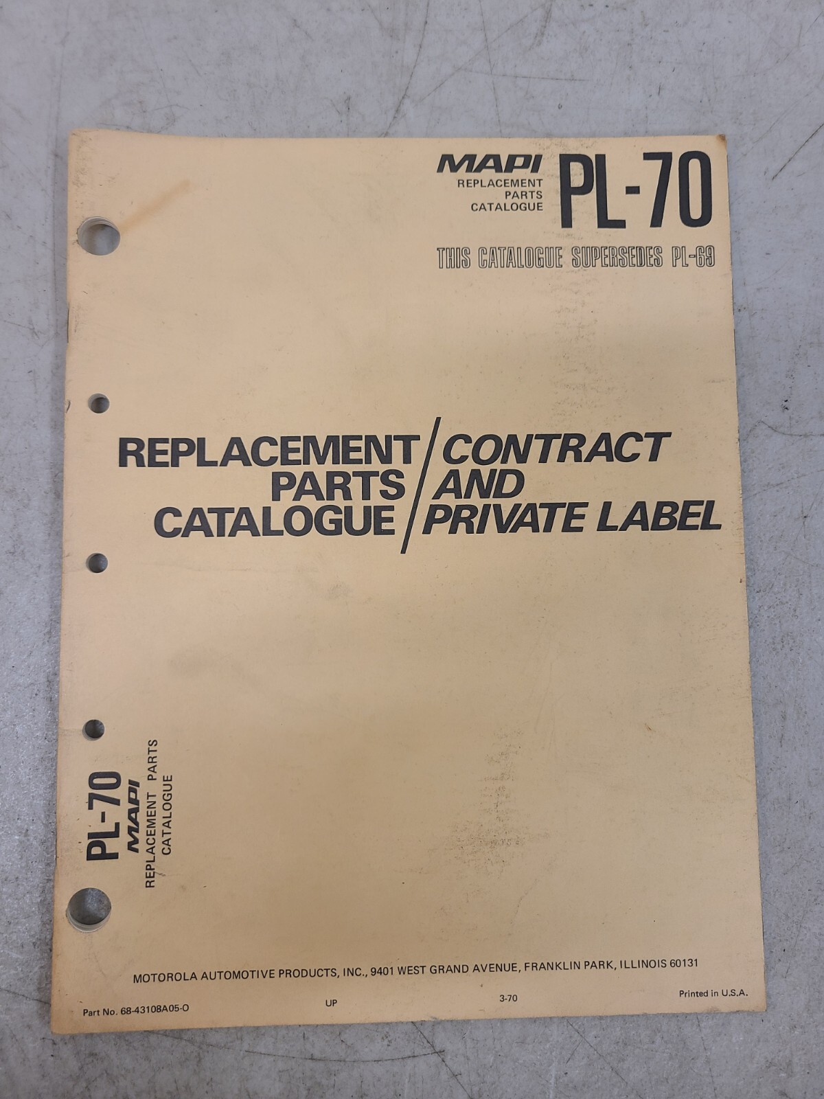 1970 MOTOROLA AUTO RADIO PARTS CATALOG BOOK GM GTO FORD MUSTANG MOPAR  CHARGER 70 | eBay