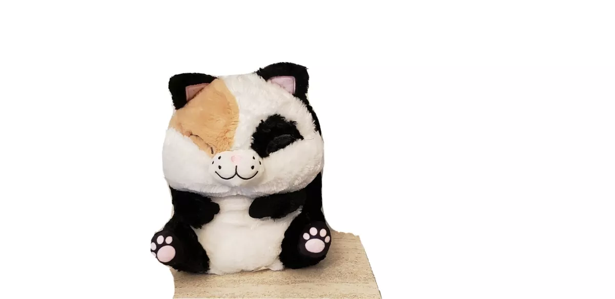 Belly Buddy Plush Toy Fat Cat Stuffed Animal by Nanco Black