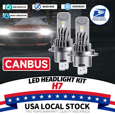H7 Super Bright White 40000LM CSP LED Headlight Bulb Kit High Low Beam Canbus