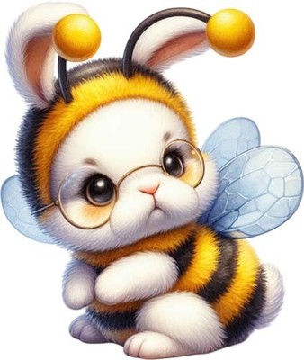 Colourful Bumble Bee Rabbit Wall Art Bedroom Campervan Decor Vinyl ...