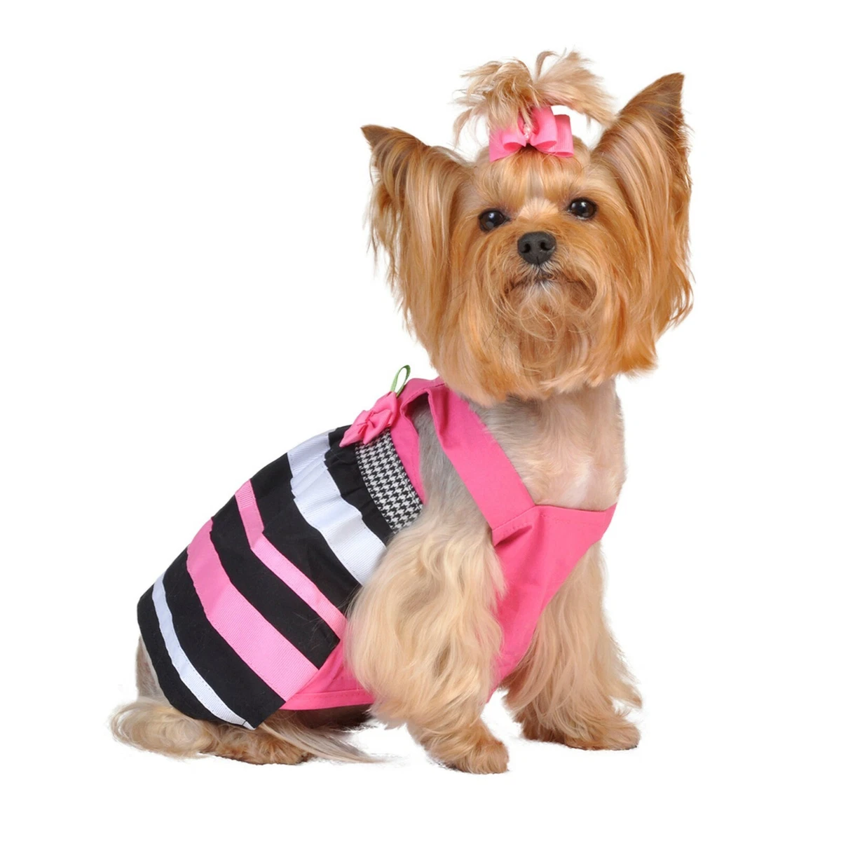 Max s Closet Pink and Black Stripe Ribbon Dress 100 Poly Sundress