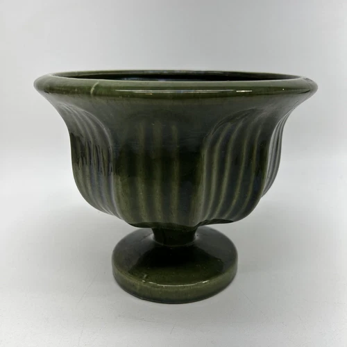 Vintage Haeger 6.5” Footed Green Planter Pot