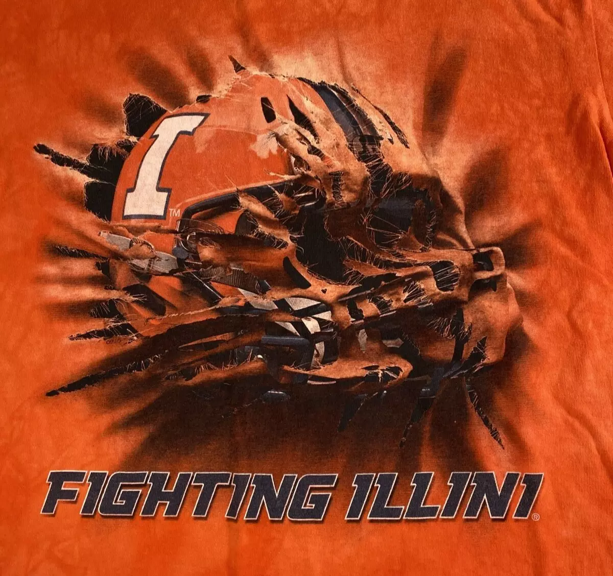 University of Illinois Fighting Illini Front and Back Print Cotton T-S