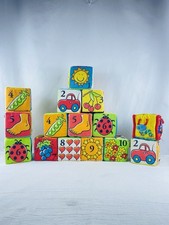  15 Plush Building Blocks Cubes Alphabet Animals Textures Baby Activity Parents