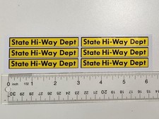 State Hi-way Dept, Highway Department, Stickers For Vintage Tonka Trucks. 3 Inch