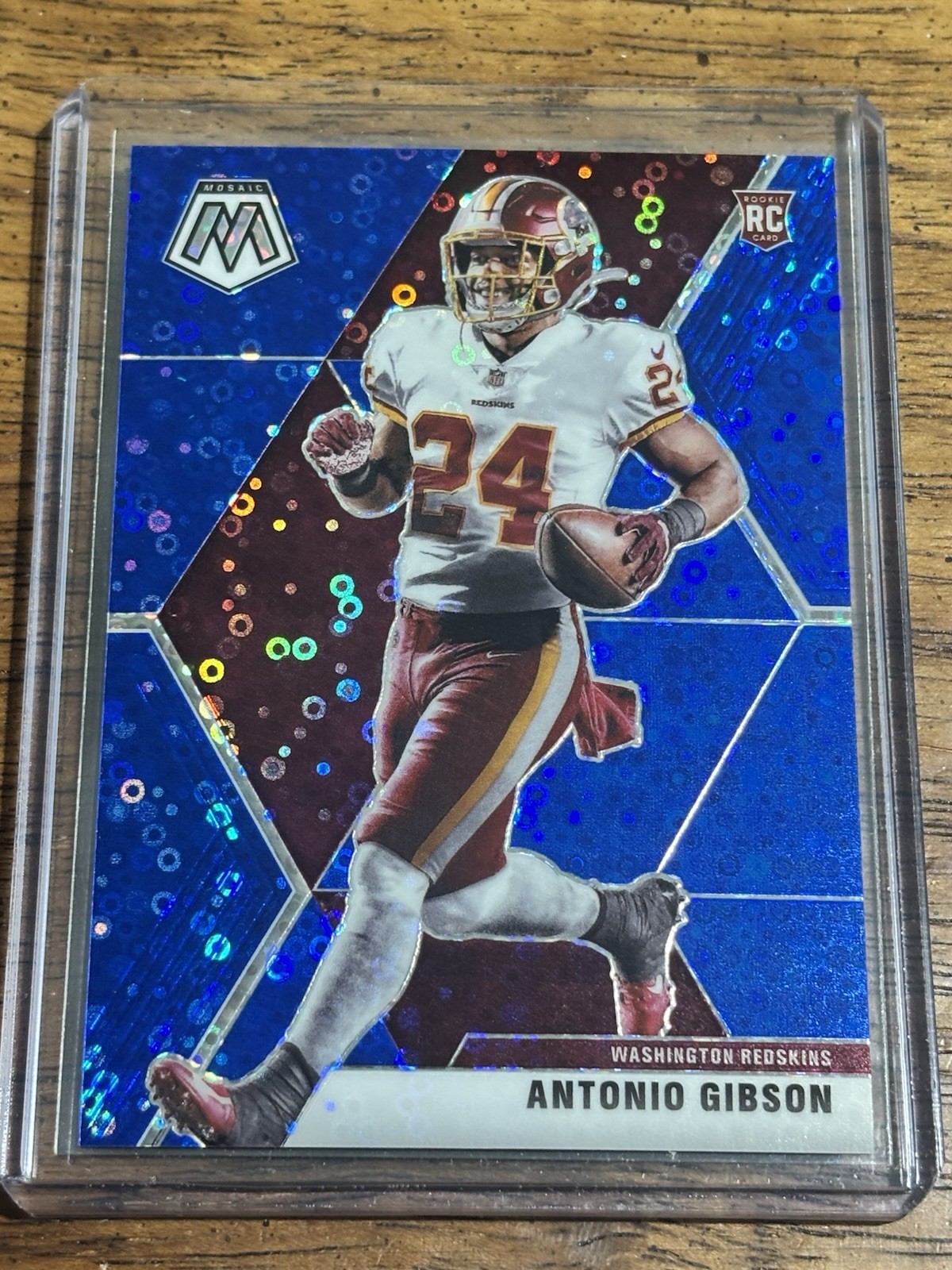 2020 Panini Mosaic Antonio Gibson No Huddle Blue Prizm /75 Rookie #227 RC