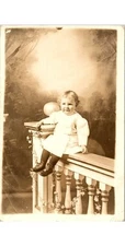 1914 Child Portrait Postcard Rensler Cincinnati Ohio 19 Months Album Mark