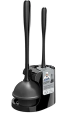 MR.SIGA Toilet Plunger and Bowl Brush Combo for Bathroom Cleaning, Black, 1 Set