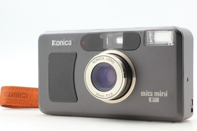 [MINT w/Strap] Konica Big Mini F Black Point & Shoot 35mm Film Camera From JAPAN