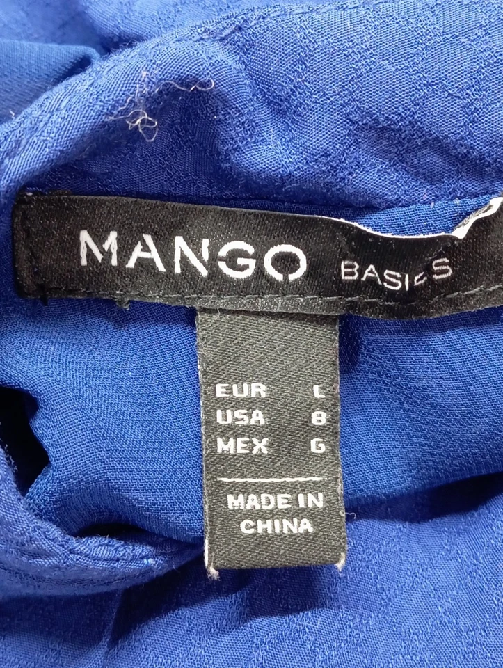 MANGO Vestido tipo overol Mujeres Vestido Talla EU 40 azul look casual - Imagen 4 de 4