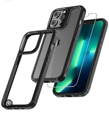 TAURI 3 in 1 for iPhone 13 Pro Max Case Black, [Military-Grade Drop Protection] 