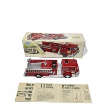 1970 Hess Fire Truck - Light Works & Spins! - Original Box/Insert - Great Cond.!