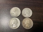 1935 d washington quarter's lot of 4 coins-90% silver #2