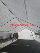 20x40 Heavy Duty Valance Canopy Tarp Carport Cover - White New Water Resistance 