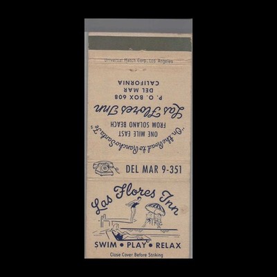 Matchbook Cover - Girlie Las Flores Inn Del Mar, CA