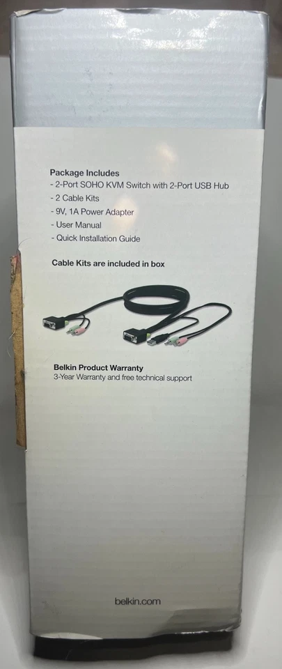 New Belkin SOHO KVM Switch F1DS102L VGA & USB 2 Ports USPS Priority Shipping - Image 2 of 4