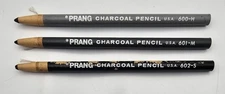 Prang Wrapped Charcoal Pencils ~ Set Of 3 ~  600- H, 601-M, 602-S