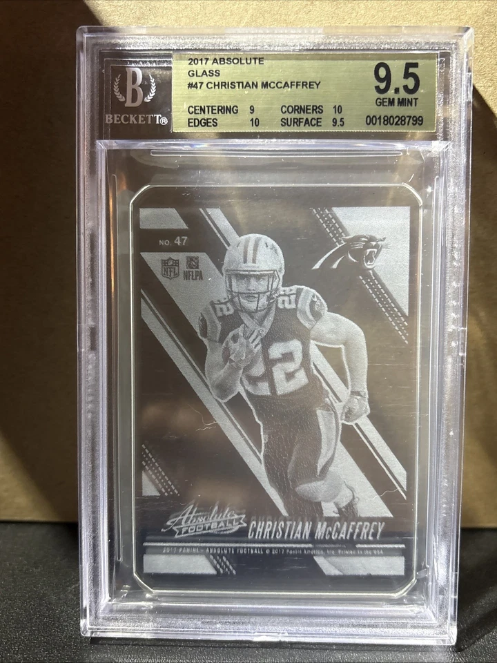 2017 Panini Absolute Glass Christian McCaffrey #47 (RC) BGS 9.5 - Image 3 of 4