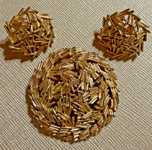 GOLD TONE CROWN TRIFARI BROOCH &EARRINGS RARE VINTAGE JEWELRY LARGE SIZE