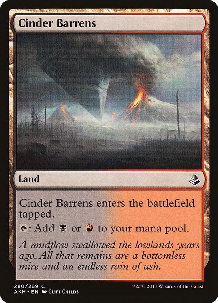 2017 Magic: The Gathering: Amonkhet - Cinder Barrens (#280, C, Lightly Played)