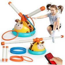 2-in-1 Musical Jump and Toss Ring Game Toy, Outdoor Toys for Kids Ages 4-8 and