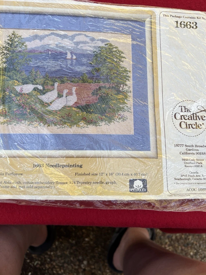 Creative Circle Needlepainting Kit #1663 NIP. Geese And Sailboats - Image 2 of 4