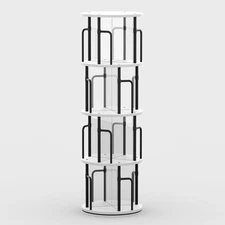 Rotating Bookshelf,4 Tier Revolving Bookshelf Tower Spinning Bookcase,Round Rota