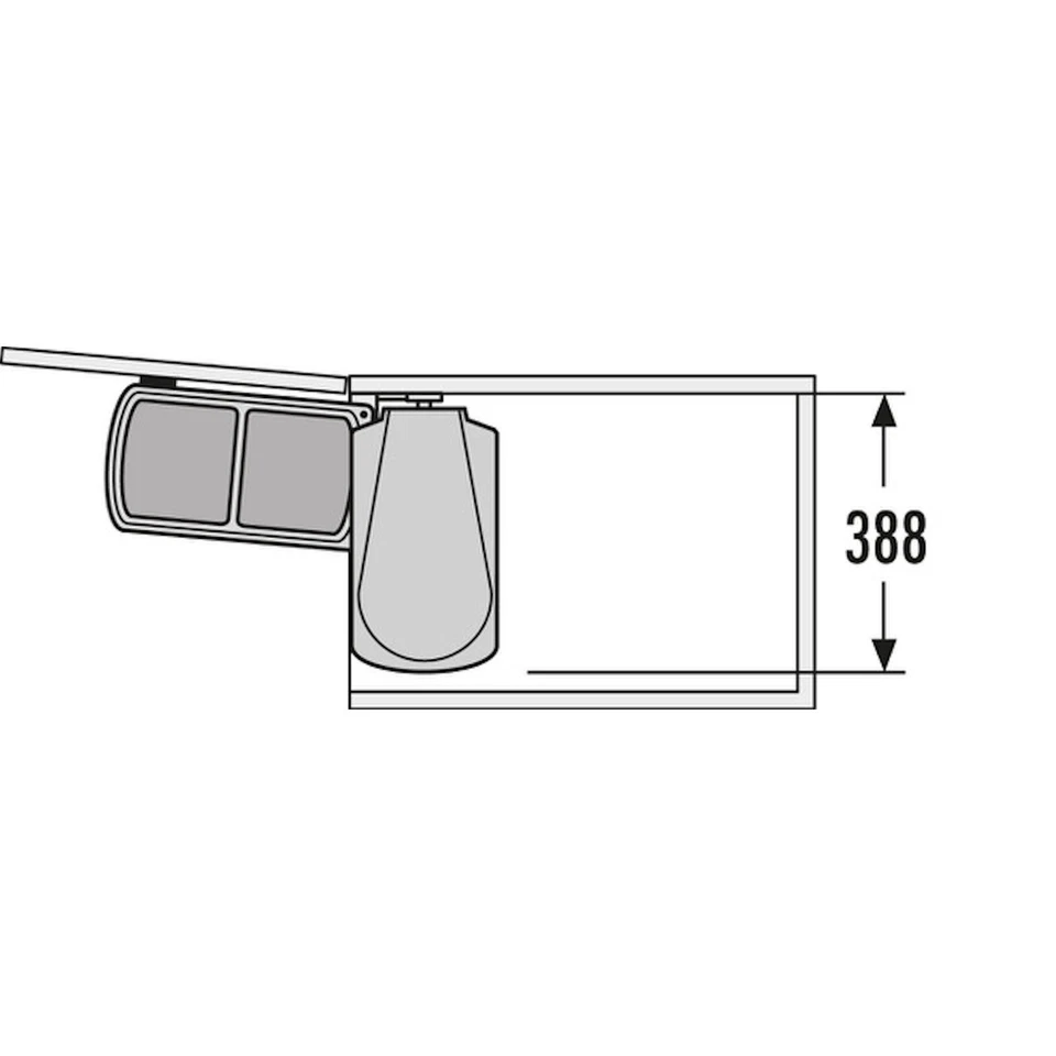 Abfallsammler Duo 8L/8L weiß Abfallsorter Abfalltrennsystem Hailo 3416001 - Bild 4 von 4