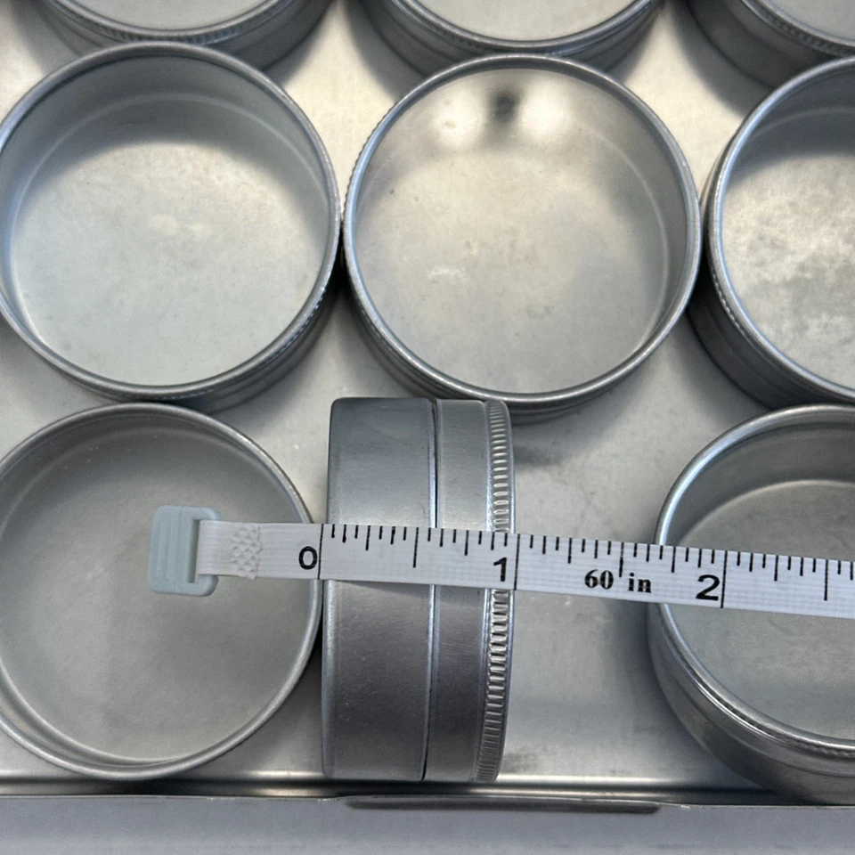 15 Small Mini Round Tin Storage Boxes For Beads/Crafts Glass Lids In Metal Case - Image 3 of 4