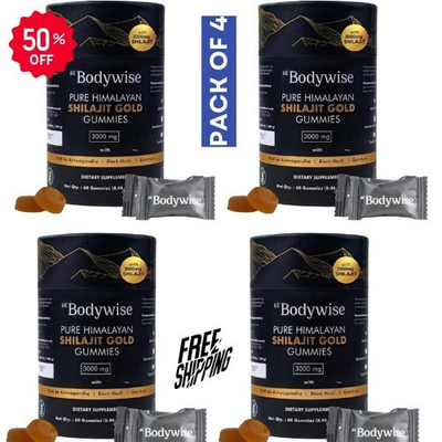 #ad #ad Be Bodywise Pure Himalayan Shilajit Gummies Gold I Lab Tested no sugar pack of 4 $39.99