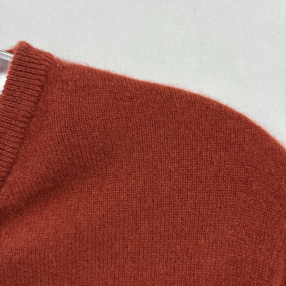 Nordstrom свитер мужской средний ржавчины 100% кашемир мягкий пуловер V шеи роскошь - Изображение 3 из 4