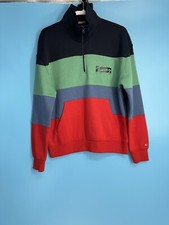New Tommy Hilfiger 1/4 Zip Men's Retro Color Block Sweatshirt Size: M