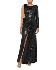 Women Aqua One Sleeve Sequin Gown - 100 Exclusive Size 6