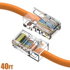 40FT Cat5e RJ45 Ethernet LAN Network Patch Cable UTP Non-Booted Copper Orange