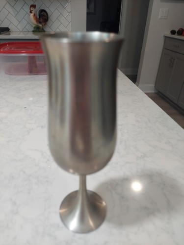 Royal Selangor 97% Satin Pewter Champagne Flute 7" Wine Cup Goblet - Picture 3 of 7