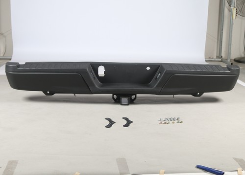 Black Complete Rear Bumper Assembly w/ Max Tow Hitch For 2015-2020 Ford F-150 - Picture 2 of 16