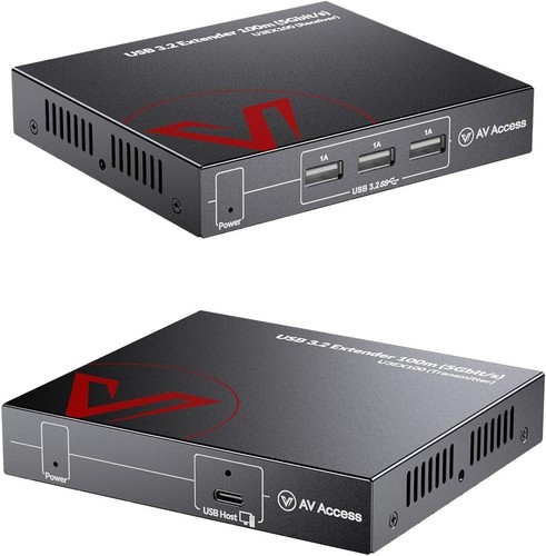 AV Access USB 3.0 Extender Over Ethernet Cat6a/7 100M/330FT, 4 USB 3.2 5Gbps