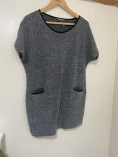 womens apricot black grey short sleeveless layer jumper pockets Size S/M