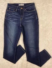 Womens Signature Gold By Levis Mid Rise Skinny Jeans 28x30 Blue Dark Wash 6M