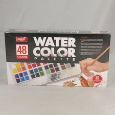 48 Watercolor Paint Set by Paint Mark with 2 Blending Brush Pens  20 shts Paper