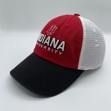 Indiana Hoosiers Red White Top of the World Relaxed Fit Snapback Trucker Hat