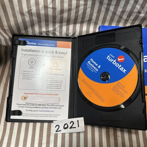 ONLY CODE 2021 Turbotax HOME  BUSINESS Federal State Personal & Self PC MAC New