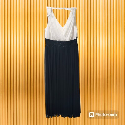 Chadwick's White Top Black Bottom Formal Gown Prom Dress