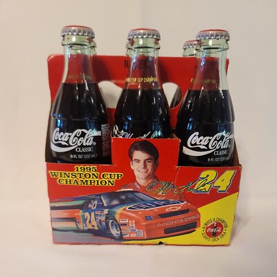 Jeff Gordon 1995 Winston Cup Champion Coca Cola Six Pack 8 Ounce Bottles