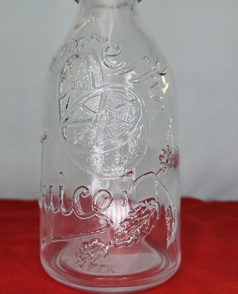 Vintage Italian Juice Bottle Fresh OJ Hand Blown Glass Vessel 36