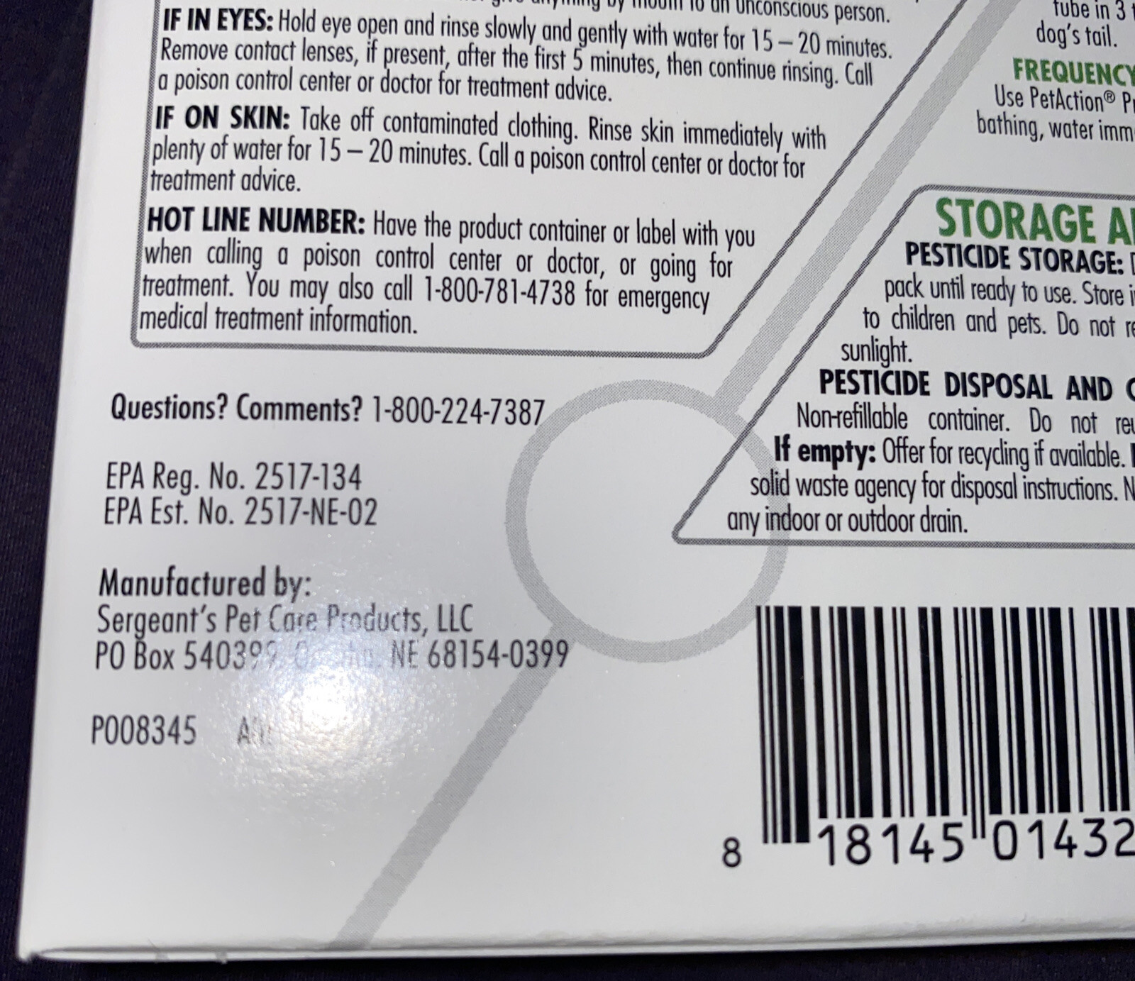 NEW PET ACTION PRO FOR DOGS 2344LBS FLEA, TICK, LICE 3 APPLICATION BOX