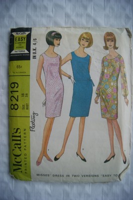 McCall's Pattern No. 1966 8219 Misses leicht zu nähende Kleider zwei Versionen, Gr. 18