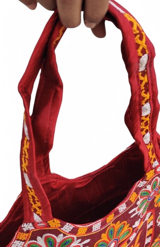 Handmade Embroidered Shoulder Bag - Ethnic Boho Gypsy Elephant Tote Handbag - Picture 5 of 6