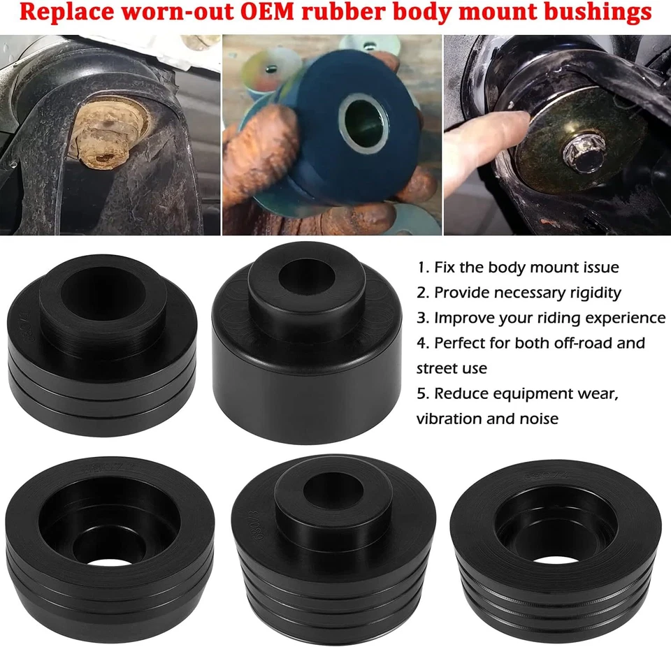 For Chevy El Camino 1978-1987 Body Mount Bushing Kit 7-132 (62 Pcs) Black Foto 2 de 4